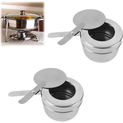contenitori per combustibile per fonduta, bruciatore ad alcol con coperchio, contenitori per combustibile in acciaio inossidabile staccabili, bruciatore per fonduta ad alcol per barbecue, feste, buffe (1/5)