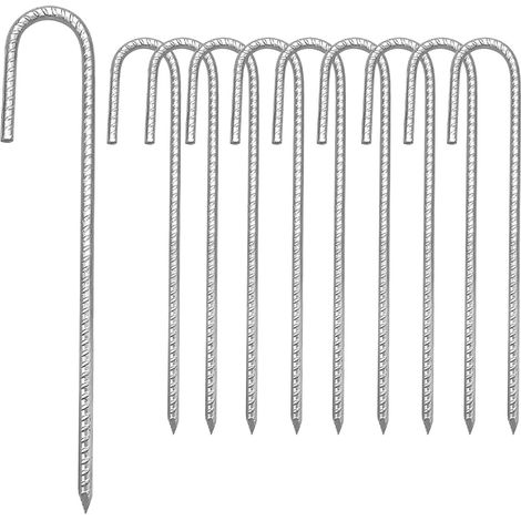 RHG 12pcs Gross Sardines Piquet Jardin, Ancrage Au Sol en Acier Galvanisé Sardine Tente Très Résistant Piquet Fixation Sol pour Fixer De Tentes, Auvents, Pavillons, Trampoline, Abri De Jardin, Poulail