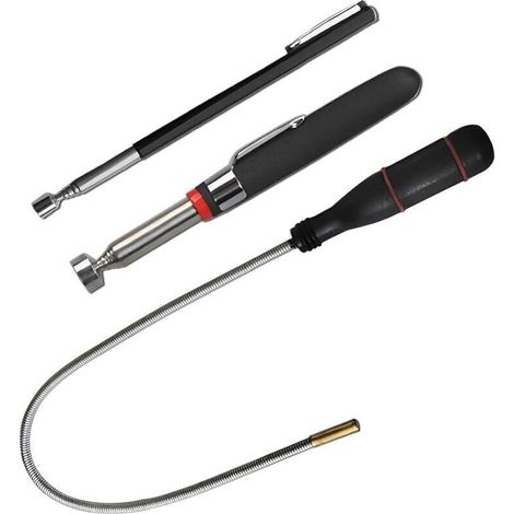 3 Pcs Aimant Telescopique,Magnétiques Télescopiques,60CM Outil de Ramassage Magnétique Flexible Tige Récupérateur Aimantée pour Ramasser de Petites Pièces,Objets Métalliques