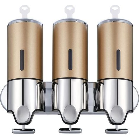 1500ML Distributeur de Savon à Trois Pompes, Manuel de désinfectant pour Les Mains, Distributeur de Savon Liquide Douche récipient pour Toilettes Salle de Bain Cuisine hôtel Bureau