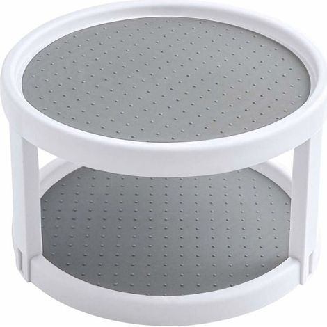 Étagère à épices rotative, porte-épices à 2 niveaux, étagère de rangement pour épices, idéale pour la cuisine, le réfrigérateur, le congélateur, les placards et les plans de travail. (1/4)