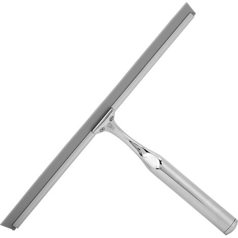 Essuie-vitres en acier inoxydable avec base et brosse de nettoyage (1/5)