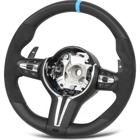 Lenkrad aus Nappaleder und Veloursleder mit digitalen Rillen für BMW M5 M6 F10 F12 F13 F06 M Sport, blaue Markierung, Präzisionsausrichtung (1/5)