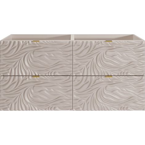 Mobile sotto lavabo sospeso testurizzato Beige 120 cm - RINAREL