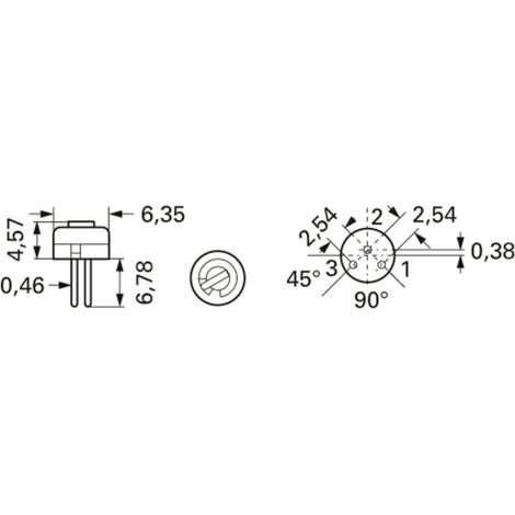 Bourns 3329H-1-103LF Trimmer Cermet linéaire 0.5 W 10 kΩ 240 ° 260 ° 1 pc(s)