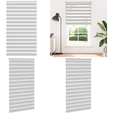 vidaXL Zebrarollo Hellgrau 130x230 cm Stoffbreite 125,9 cm Polyester (1/5)
