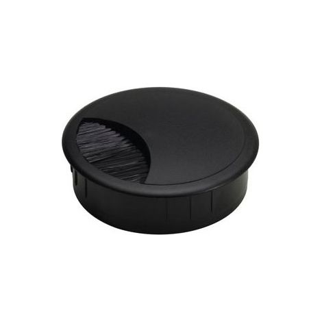 Passe-câble plastique 60 mm – Couleur noire – Pour gestion câbles électricité et informatique – Hettich