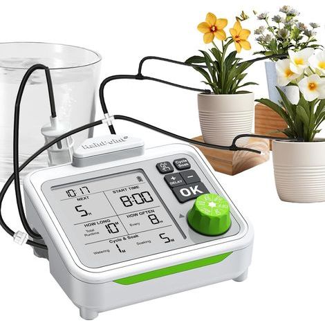 Système d'arrosage automatique pour 20 plantes en intérieur — Kit d'irrigation goutte à goutte rechargeable, idéal pour les plantes d'intérieur et le balcon (1/5)