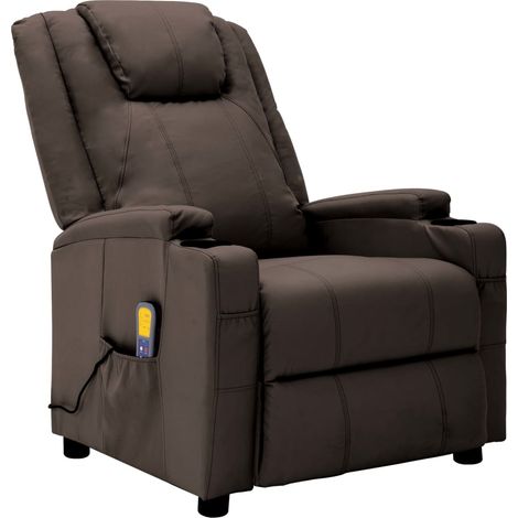 Fauteuil de massage inclinable Marron Similicuir (1/5)