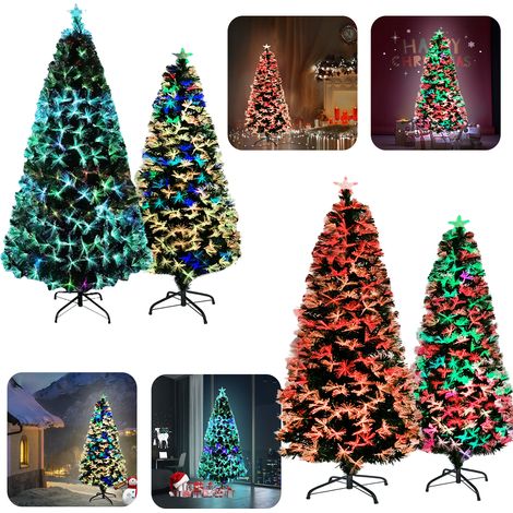 HENGMEI Sapin de Noël en PVC avec éclairage, 210 cm Vert Avec pied en métal, Lena Décoration de Noël, LED en fibre de verre (1/5)