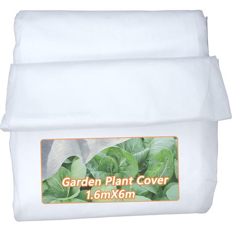 ZOLGINAH Housse de Protection en Non tissé pour Plantes, Housse Tunnel de Protection pour Plante, Perméables 1,6m x 6m 30g/m², Blanc (1/5)