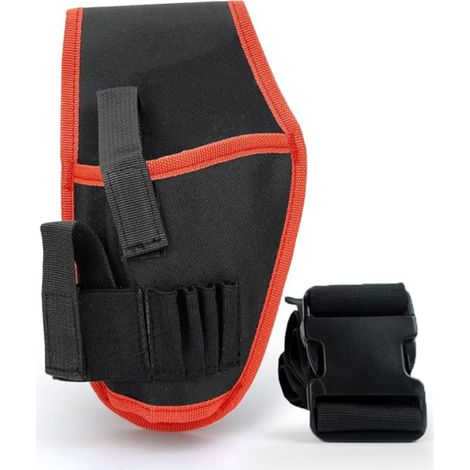 Pochette à outils en toile pour perceuse et pistolet thermique, pochette pour électricien, pochette de rangement pour outils, porte-outils de taille ajustable, pour bricoleurs, électriciens (1/5)