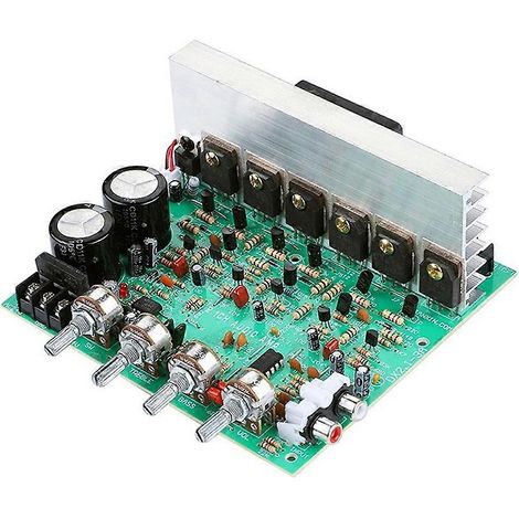 Carte d'amplificateur audio 2.1 canaux, installation facile, accessoire pour caisson de basses et haut-parleurs, carte d'amplificateur de puissance DIY pour haut-parleurs (1/5)