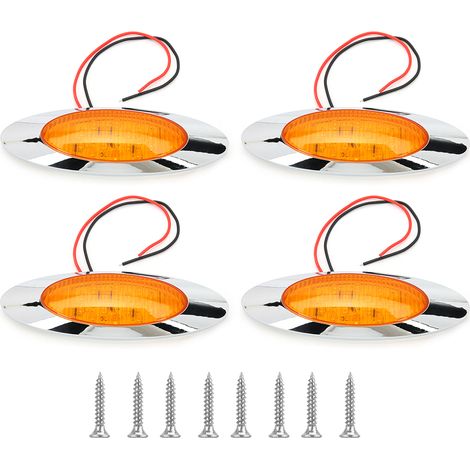 4 pièces 6.5 pouces 16LED Feu de gabarit ovale 12V DC Antichoc Étanche Clignotant pour Camion (1/5)