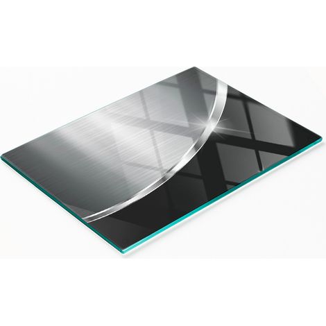 Tagliere da cucina in vetro temperato con grafica decorativa e texture, 80x52 cm. (1/5)
