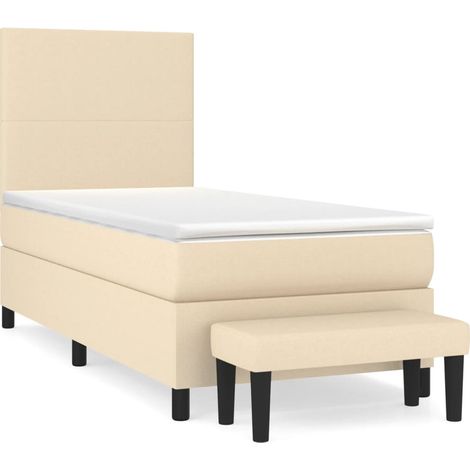 Maison Exclusive - Boxspringbett mit Matratze Creme 90x190 cm Sto