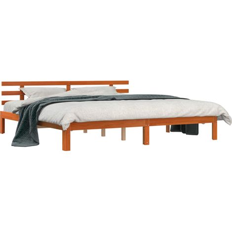 Maison Exclusive - Estructura de cama Marrón cera 203.5 x 205.5 x (1/5)