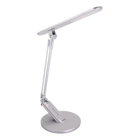 Lampe de bureau LED 7,5 W avec variateur, interrupteur tactile, minuterie et prise USB, argentée, Ramzes Ideus 03892