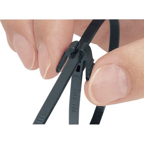 HellermannTyton 115-40300 REZ300-N66-BK-C1 Serre-câble 305 mm 4.70 mm noir avec fermeture à ailettes (1/2)