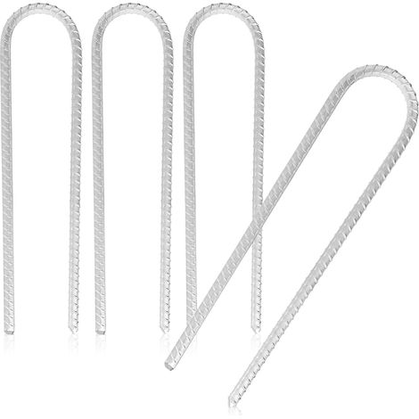 4X ancrages au Sol XL en Acier Massif, en Forme de U 30 cm, Ø 1 cm - ancrages au Sol galvanisés pour tentes, Pavillons, châteaux gonflables, Trampolines, Stables et inoxydables (1/5)