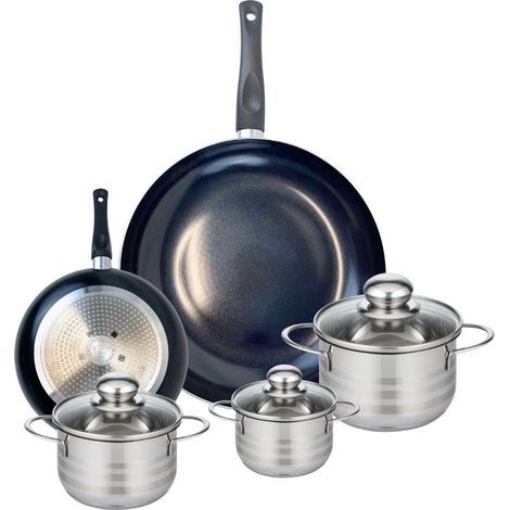Ensemble de 2 Poêles de cuisson 20 et 32 cm et 3 faitouts 12, 14 et 16 cm Elo Prima Brillant (1/5)