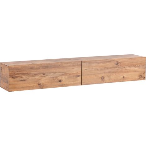 Mueble TV minimalista montado en la pared unidad de almacenaje gabinete de melamina tablero de partículas marrón Gladstone