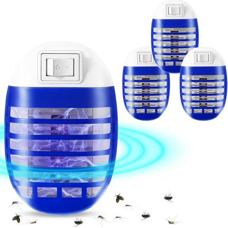 Lámpara eléctrica antimosquitos de 4 piezas, lámpara UV antiinsectos, eficaz contra mosquitos, moscas y otros insectos, lámpara antimosquitos para el hogar, la cocina y la sala de estar.