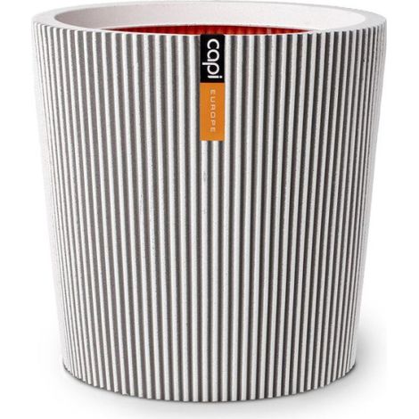 Vase conique - CAPI EUROPE - Groove NL - 45 x 41 cm - Ivoire