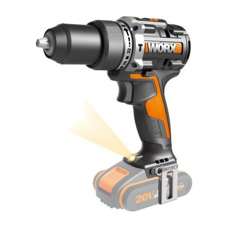 Taladro atornillador de impacto sin escobillas Worx WX352.9 de 20 V, 60 Nm, portabrocas de 13 mm