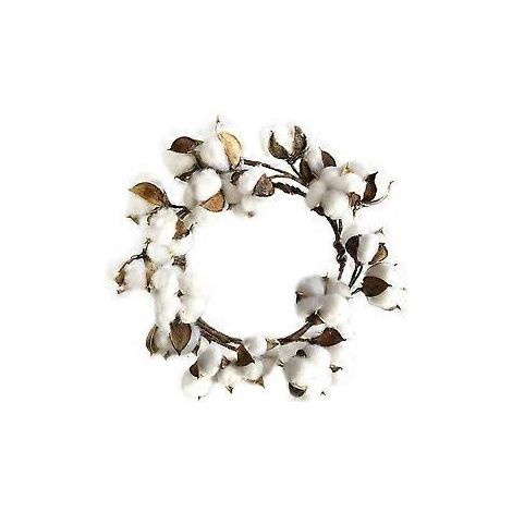 Couronne de coton synthétique, guirlande décorative de style champêtre pour Noël (1/2)
