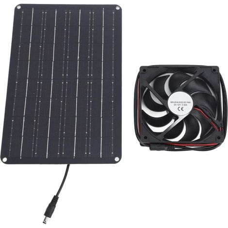 15W Solar Panel Exhaust Fan, Efficient Portable Ventilation for Greenhouses, Sheds, Pet Houses, Solar Powered Fan Kit for