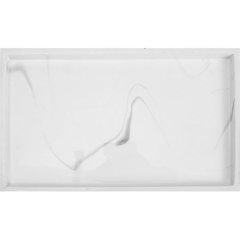 Plateau De Salle De Bain en Résine Blanc pour Comptoir, Plateau De Maquillage Décoratif, Multifonction, Accessoire Salle De Bain pour Rangement De Cosmétiques,'-'- (1/5)