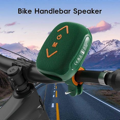 Enceinte sans fil 7 W pour vélo, Bluetooth 5.0 stéréo avec basses profondes, étanche IPX5, batterie 1200 mAh, autonomie de 10 h, compatible avec les appels mains libres via carte TF/TWS pour moto et v (1/5)
