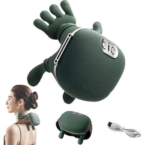 Massageur cervical, Massageur d'épaule et de cou de la main, Massage de cou avec chaleur, Réglage à 3 vitesses, Massage de maxage 3D de tissu profond électrique (1/5)
