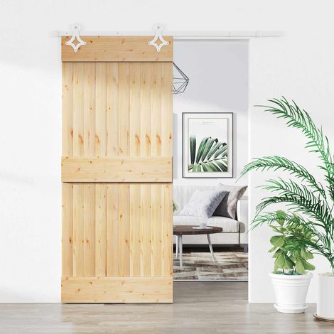 vidaXL Porta scorrevole Naturale e Bianco 90 x 210 cm