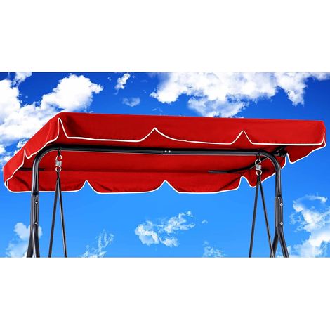 Toit de Rechange pour Balancelle de Jardin210 x145cm Imperméables,Balançoire de Jardin Auvent Pivotant Coupe Vent,Toile de Rechange pour Balancelle Jardin Exterieur,Tissu en Polyester (210145,Rouge) (1/5)