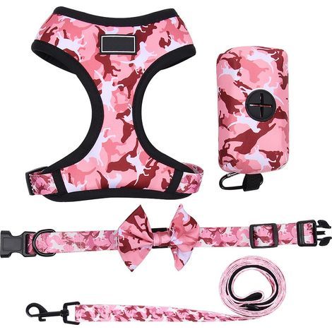 Conjunto de tirantes, correas, collares y bolsos para perros, S (1/3)