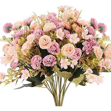 4PCS Bouquet Fleur Artificielle en Soie avec Tige Fausses Fleurs Artificielles pour Mariage, Fête, Maison, Bureau, Café,Vase,Pot (1/5)