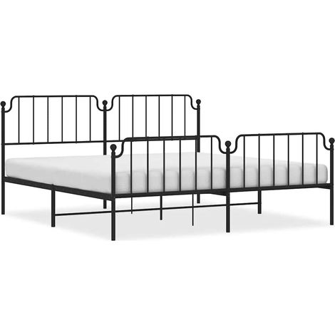 Maison Exclusive - Giroletto con Testiera e Pediera Metallo Nero 193x203 cm (1/5)