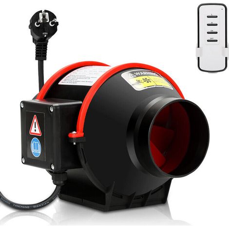 Ventilateur d'extraction tubulaire avec télécommande 100/150 mm, certifié CE ventilateur tubulaire 100/151 mm, certifié CE, avec télécommande, ventilateur mural, conduit d'aération (1/5)