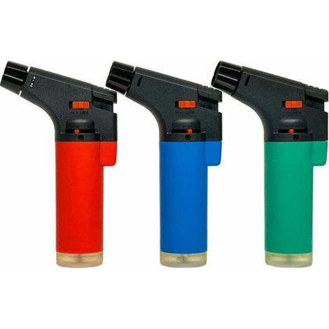Torcia a gas Blue Torcia, brand Elico, modello RK-3001, ideale per la cottura e la saldatura leggera, accensione piezoelettrica, fiamma regolabile, portatile, sicura e ricaricabile.