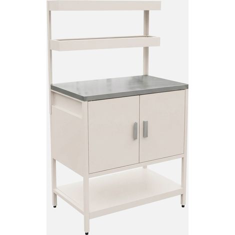 Modulo cucina da esterno in acciaio con 2 ripiani sospesi e 2 ante, 80cm