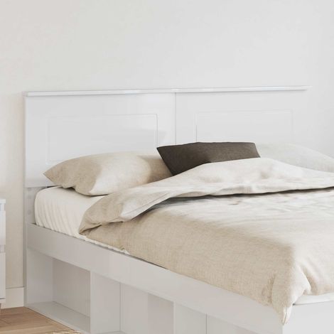 Tête de lit-Panneau de lit Blanc Brillant 150 cm Bois d'ingénierie 926775 (1/5)