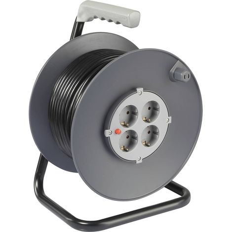 [NEUWERTIG] B-Ware SYGONIX Kabeltrommel 25m 4 Steckdosen Innenbereich 230V 3200W grau (1/2)