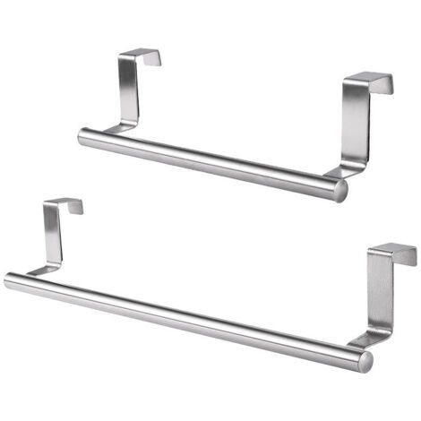 QORVA-Porte-Serviettes de Salle de Bain Porte Torchon Cuisine Accroche Torchon Porte Serviette pour Porte sans Perçage Porte-Serviettes de Cuisine (2 Pièces,23×6.2cm&36×6.2cm) (1/4)