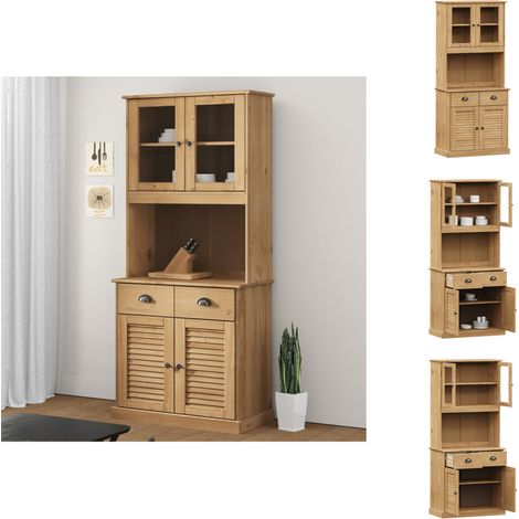 Sideboards - Living Highboard VIGO 78x40x175 cm Massivholz Kiefer (1/5)