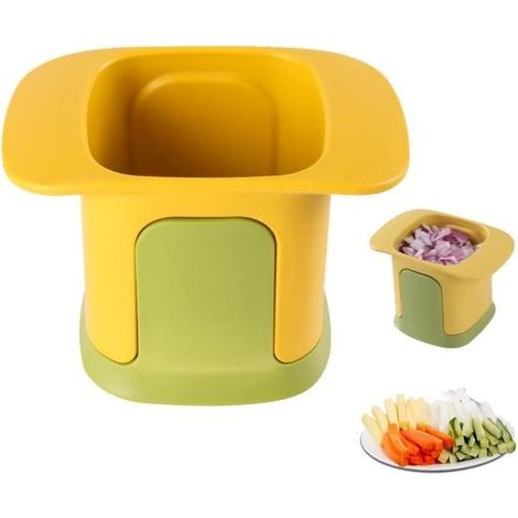 Coupe-Frites - Antidérapant - 36 Grilles - Acier Inoxydable - Plastique PP - 10x10x15cm