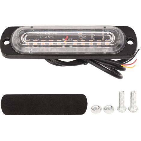 Voyant d'avertissement latéral 12V 24V 36W, 10 lumières stroboscopiques d'urgence à une rangée pour camions et véhicules SUV