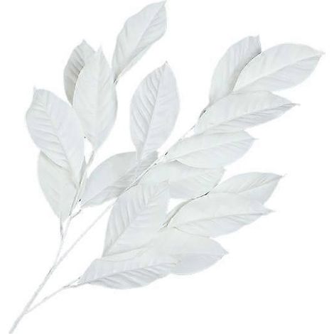 Feuille artificielle en caoutchouc, forme de feuille, pour décoration de mariage ou de composition florale.blanc (1/5)