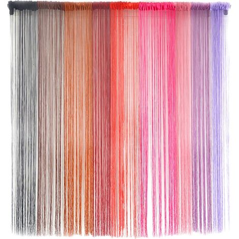 Rideau de porte à franges, style bohème, avec pompons, idéal pour une terrasse, une chambre, un dressing ou un salon. Panneau de séparation à franges pour buanderie.